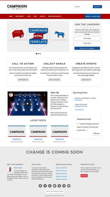 Campaign Wide Red Political Theme