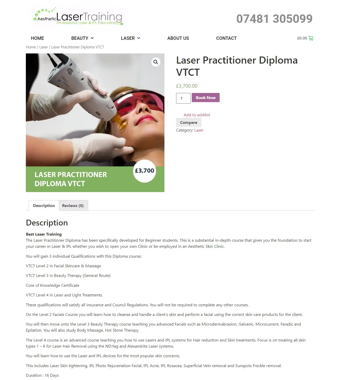 Aesthetic Laser Training Laser Treatment