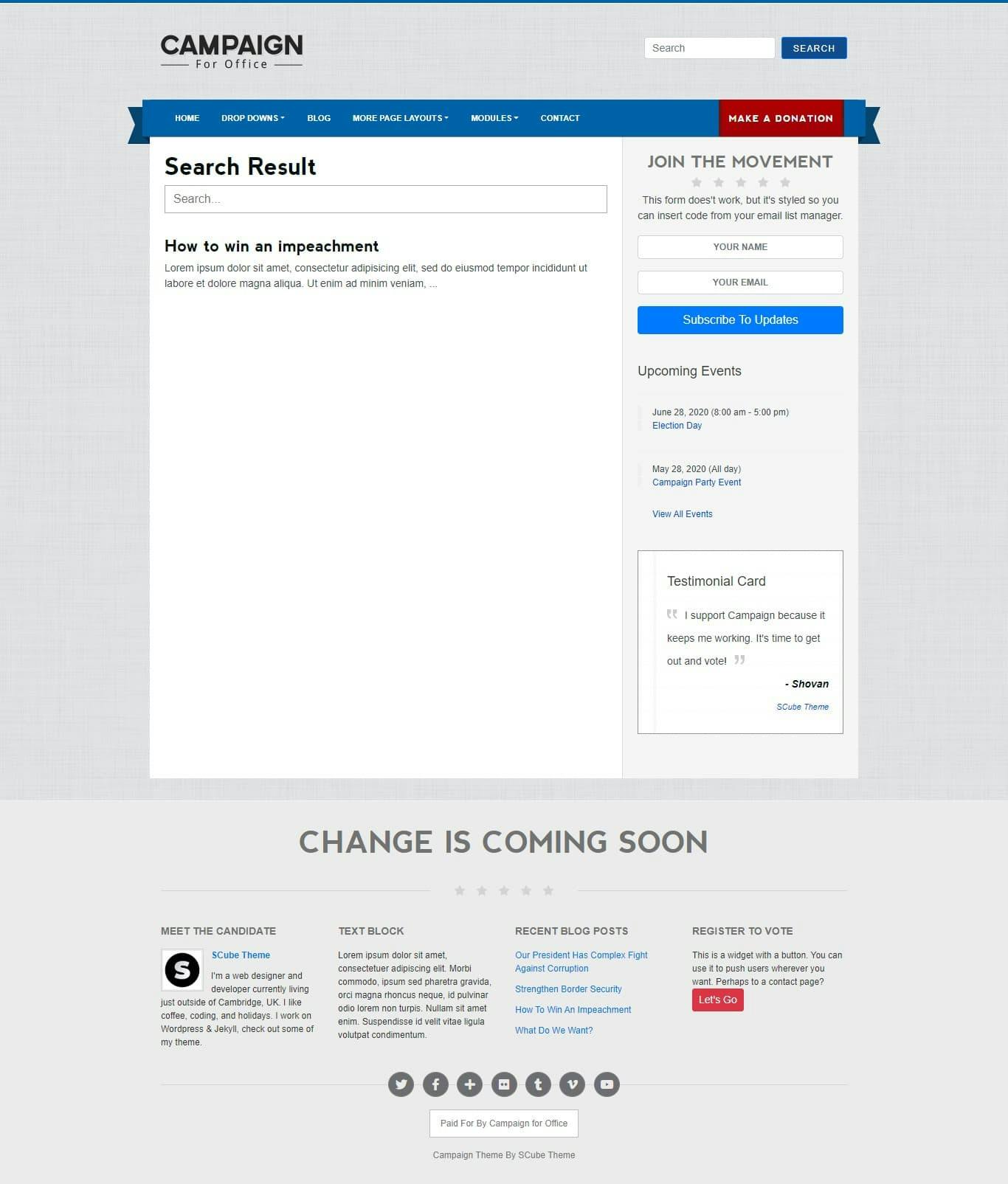 Campaign Jekyll Search Page